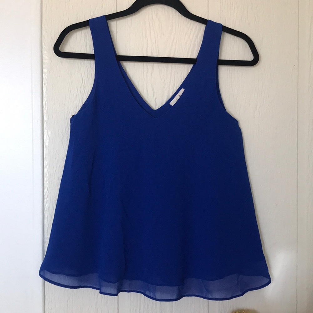 Blue V-Neck Blouse